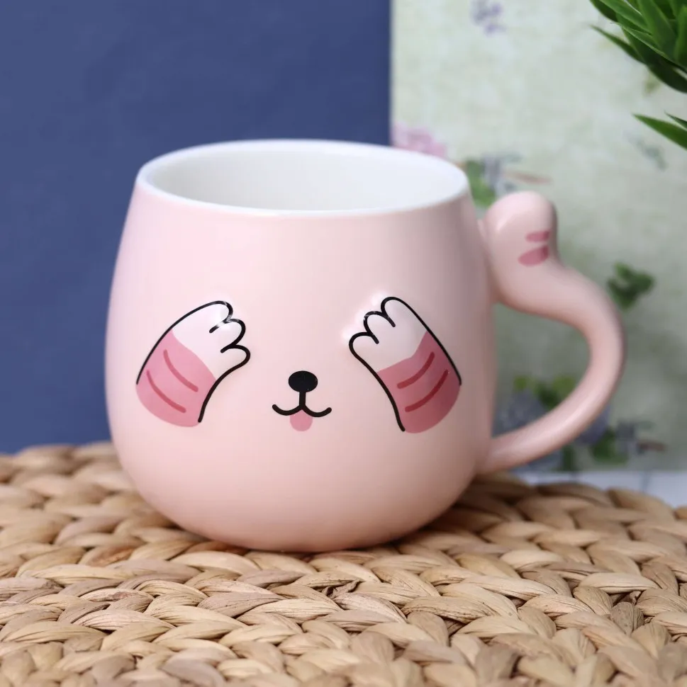 Кружка Playful cat (pink) 420 мл