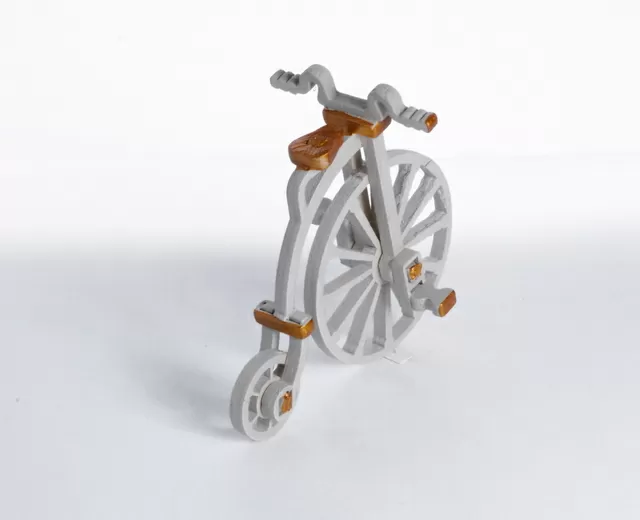 Елочная игрушка Ретро велосипед (молочный)