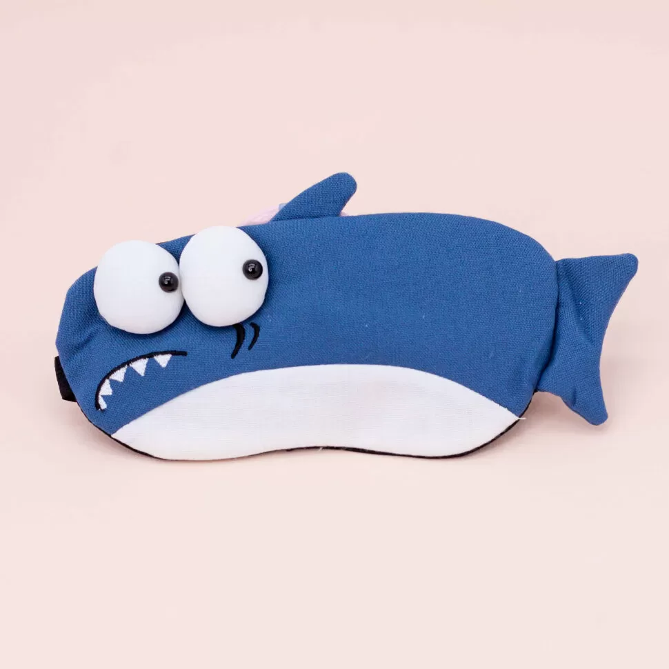 Маска для сна гелевая Shark (blue)