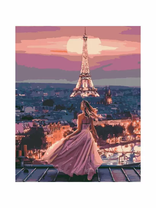 Картина по номерам На крыше в Париже