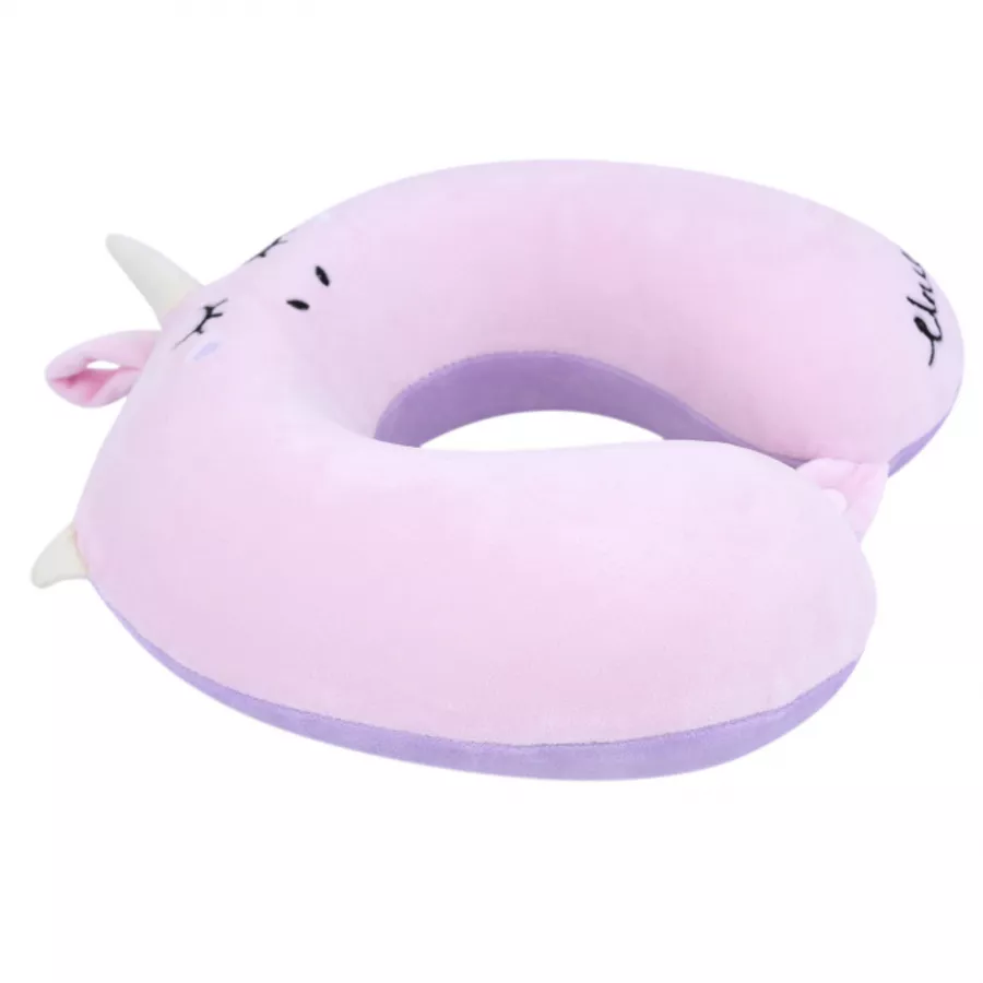 Подушка для путешествий Единорог спит (розовая)