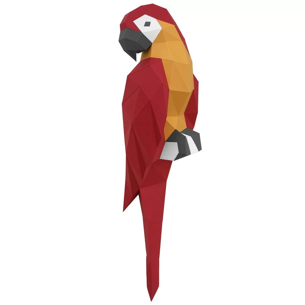Набор для паперкрафта Попугай Ара (красный)
