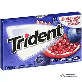 Жевательная резинка Trident Wild Blueberry Twist Gum