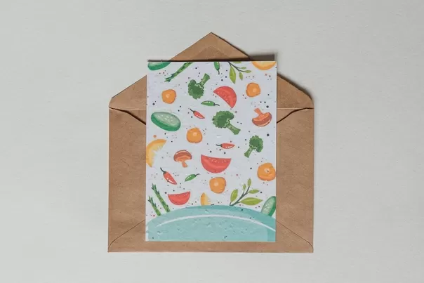 Растущая открытка Овощи