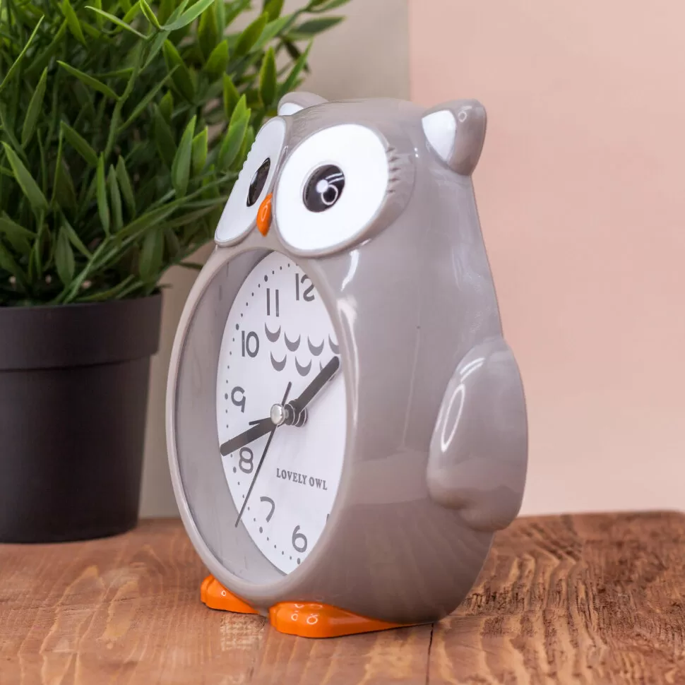 Часы-будильник Lovely owl (gray)