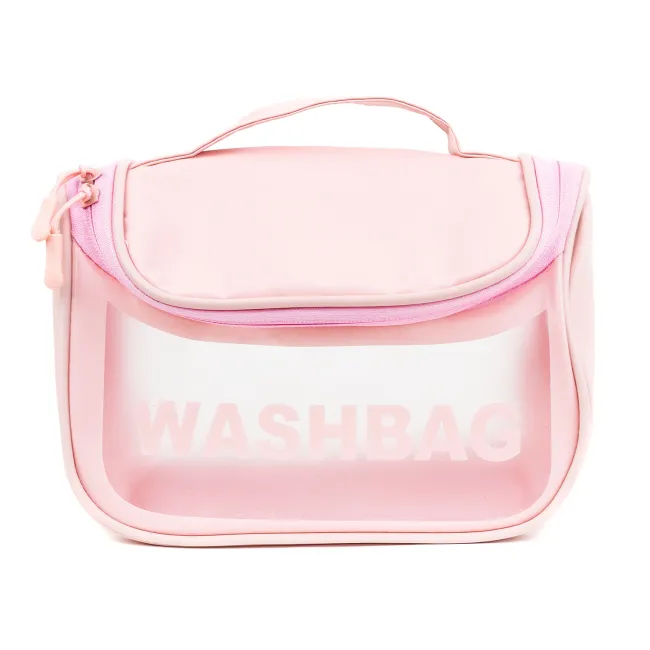 Косметичка дорожная Washbag с клапаном розовая