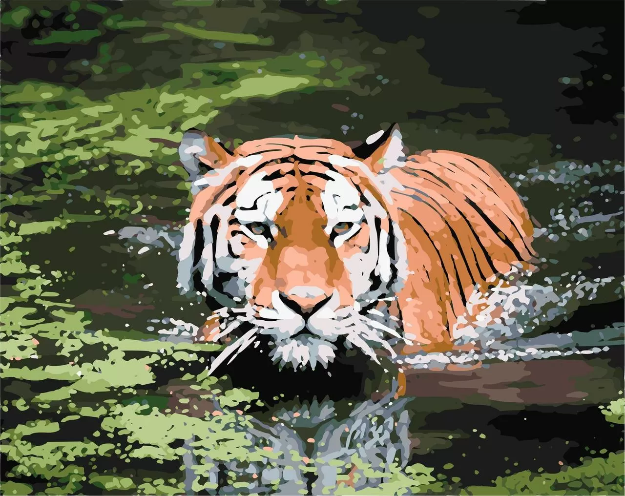 Картина по номерам Тигр в реке