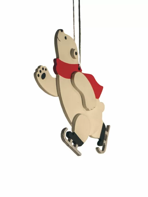 Елочная игрушка Медведь конькобежец 1013