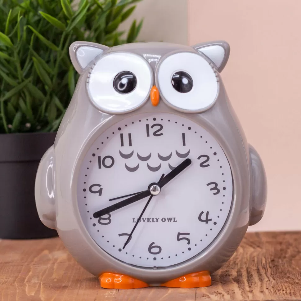 Часы-будильник Lovely owl (gray)