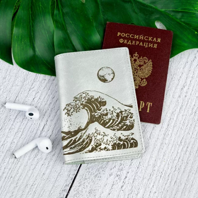Обложка для паспорта Волна (кожа)