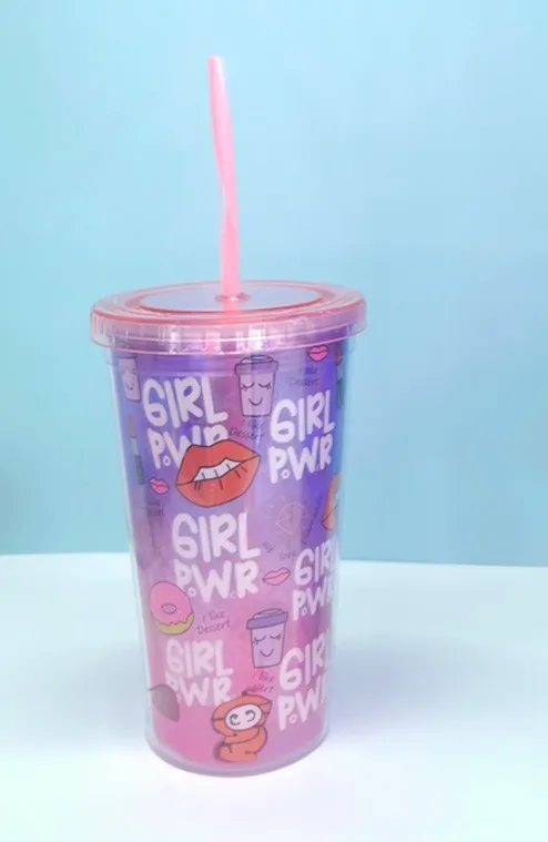 Тамблер Girl lips mix (pink)