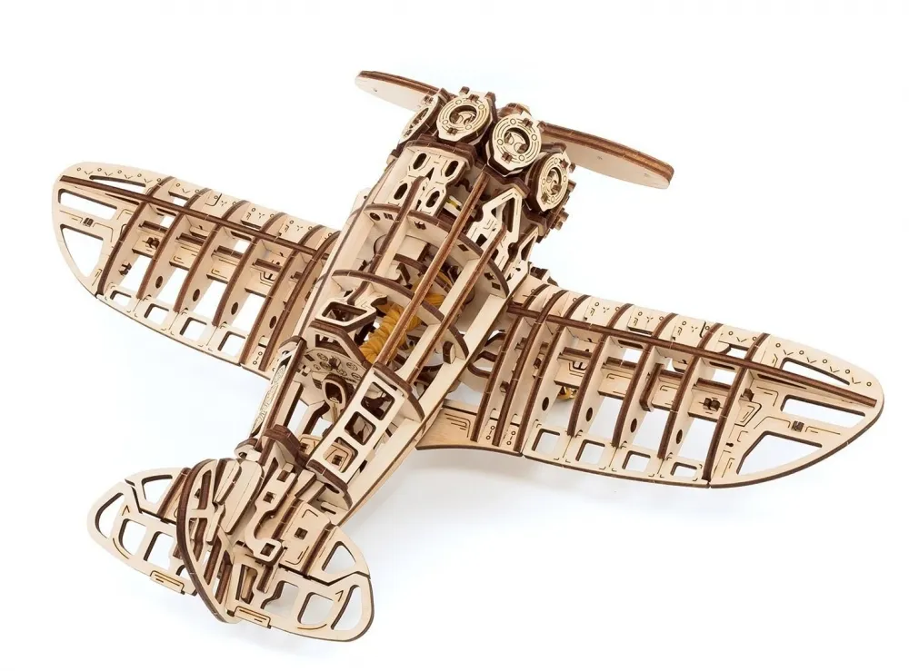 Конструктор деревянный 3D EWA Самолет с мотором