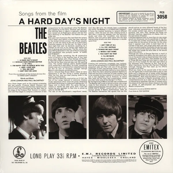 Пластинка The Beatles - A Hard Day's Night