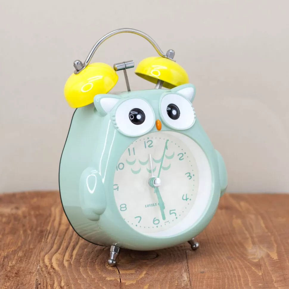 Часы-будильник Owl (green)