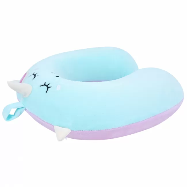 Подушка для путешествий Единорог спит (голубой)