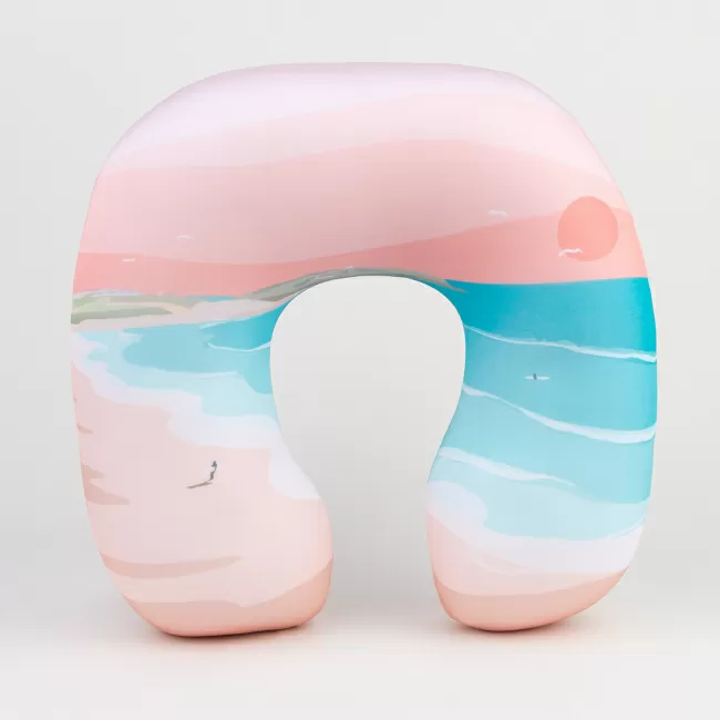 Подушка для путешествий Море (розово-голубая)