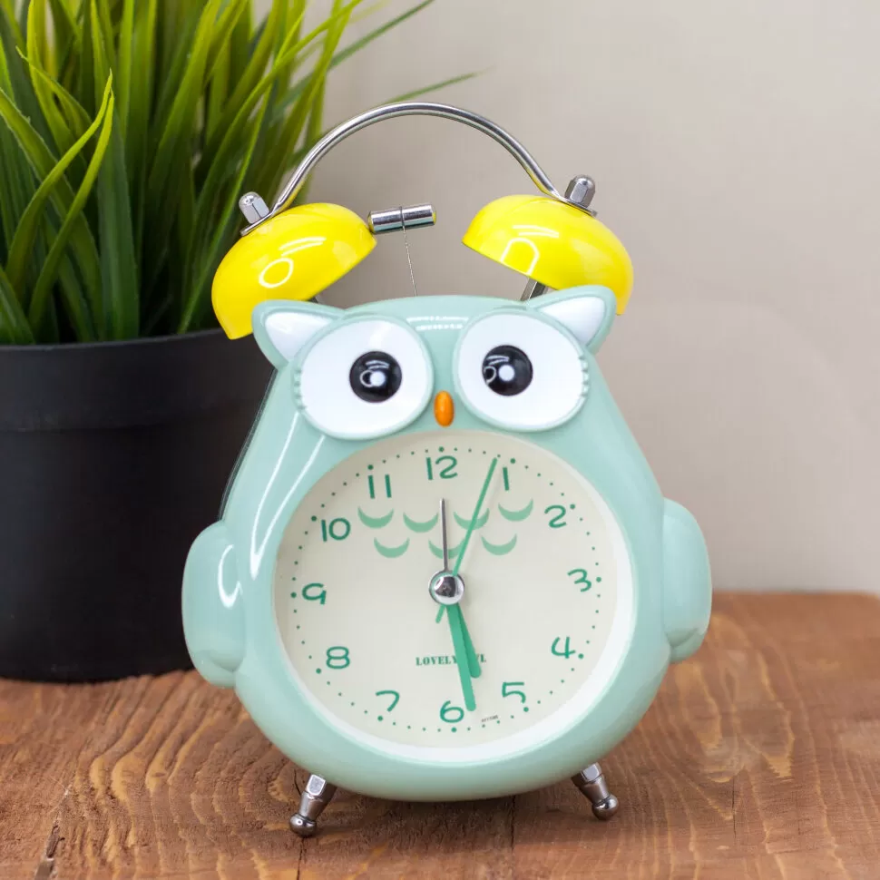 Часы-будильник Owl (green)