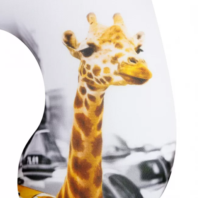 Подушка для путешествий Жираф в такси (серо-оранжевая)
