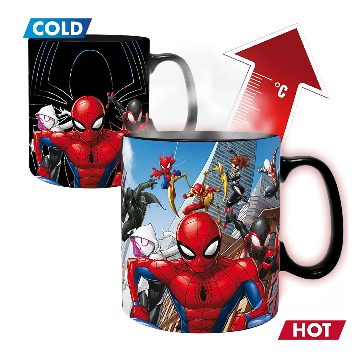 Кружка Marvel Mug Heat Change Multiverse Spider Man x2 ABYMUG882, 460 мл.