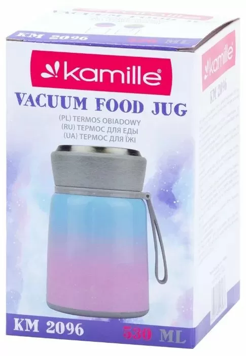 Термос Kamille пищевой (розово-голубой), 530 мл.