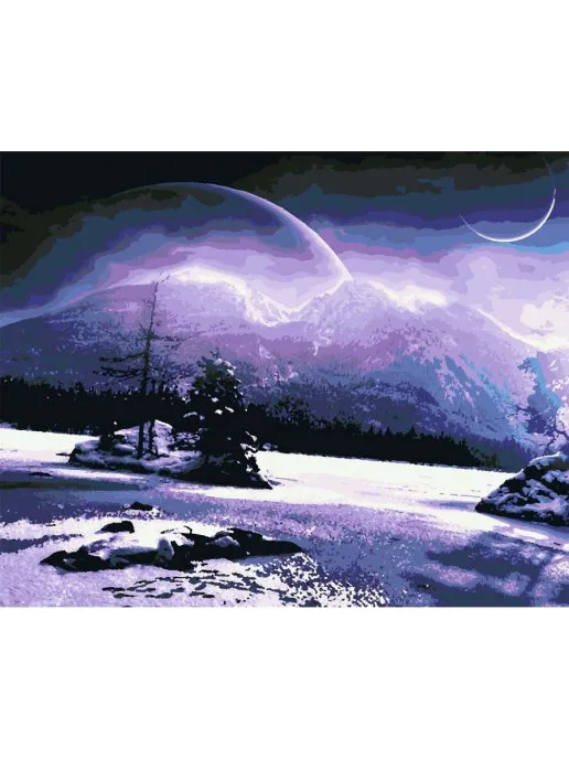 Картина по номерам Зимняя ночь