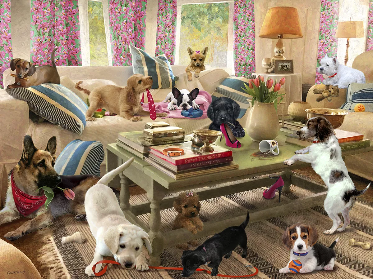 Пазл Super 3D Собаки в гостиной, 500 деталей (10458)