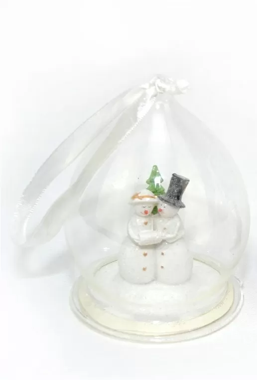 Подвесная фигурка Снеговики в шаре