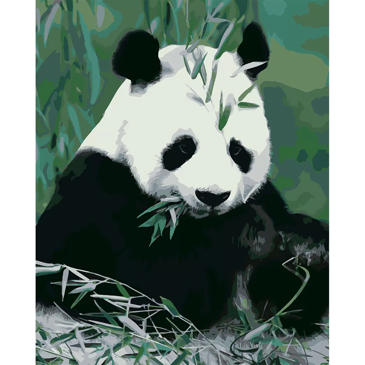 Картина по номерам Панда в бамбуке