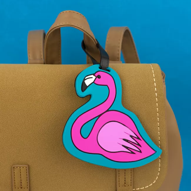 Бирка на багаж Розовый фламинго