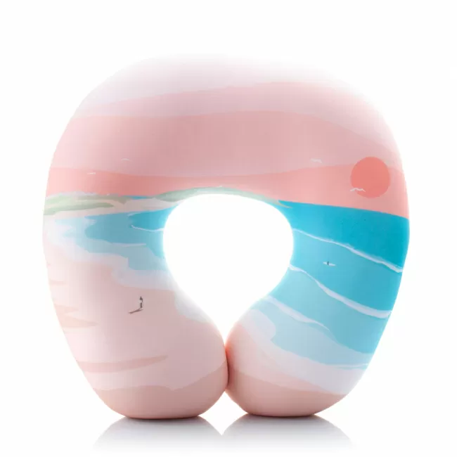 Подушка для путешествий Море (розово-голубая)