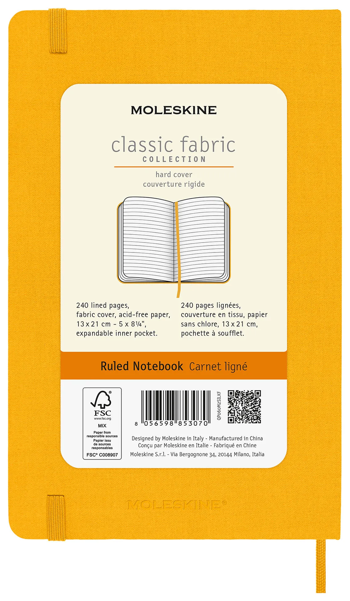 Записная книжка Classic Silk (в линейку) Large оранжевый