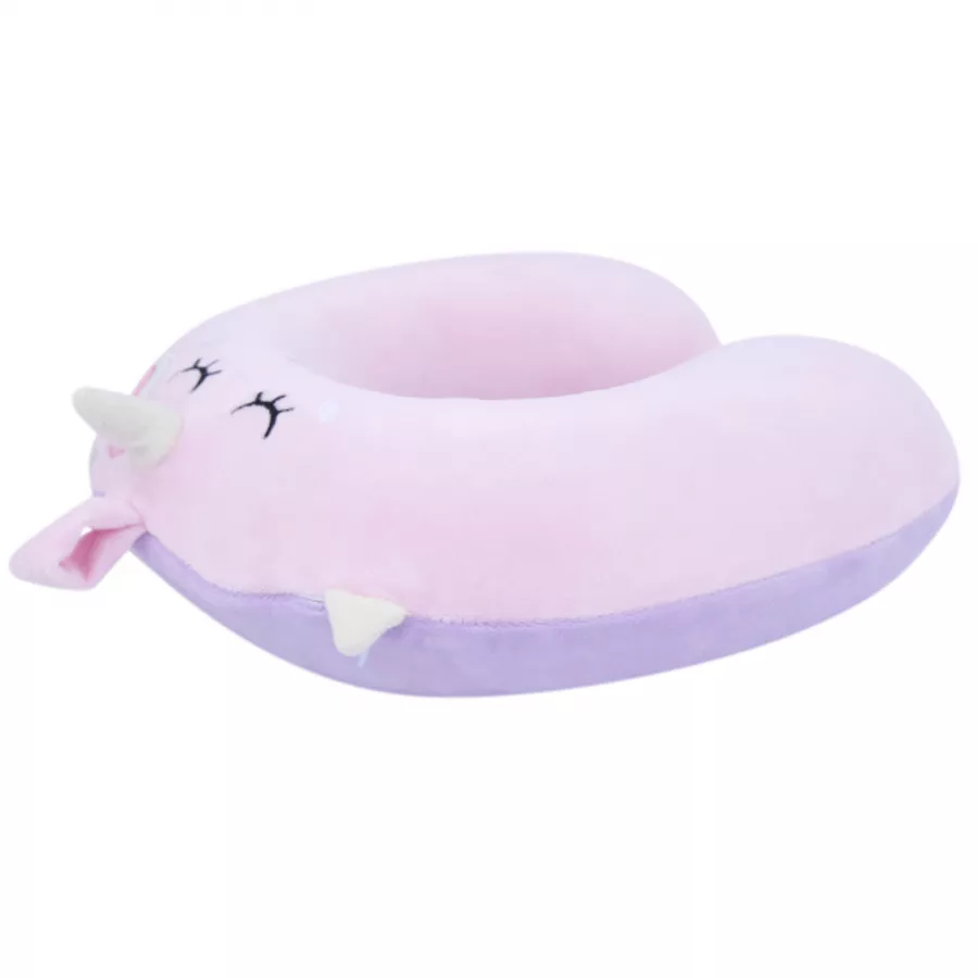 Подушка для путешествий Единорог спит (розовая)