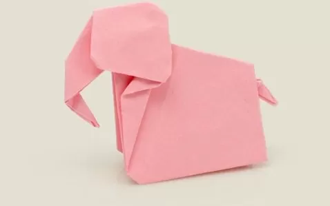 Блокнот оригами розовый слон
