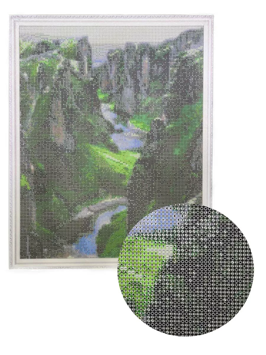 Алмазная мозаика Зеленые холмы 40х50 см