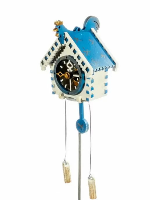 Елочная игрушка Часы с маятником (синий)