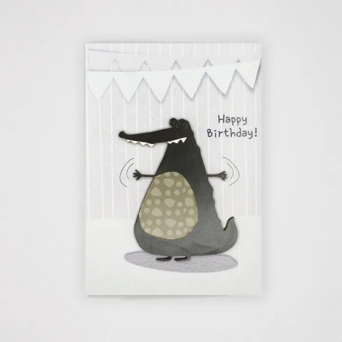 Открытка Happy Birthday (крокодил)