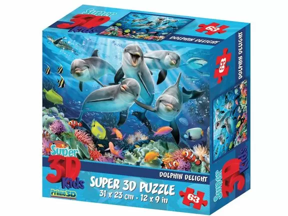 Пазл Super 3D Дельфиний восторг, 63 детали (13522)