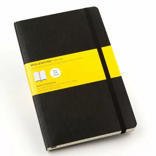 Записная книжка Classic Soft (в клетку) Large черная 