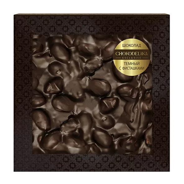 Шоколад в коробке темный С фисташками, 80 гр.