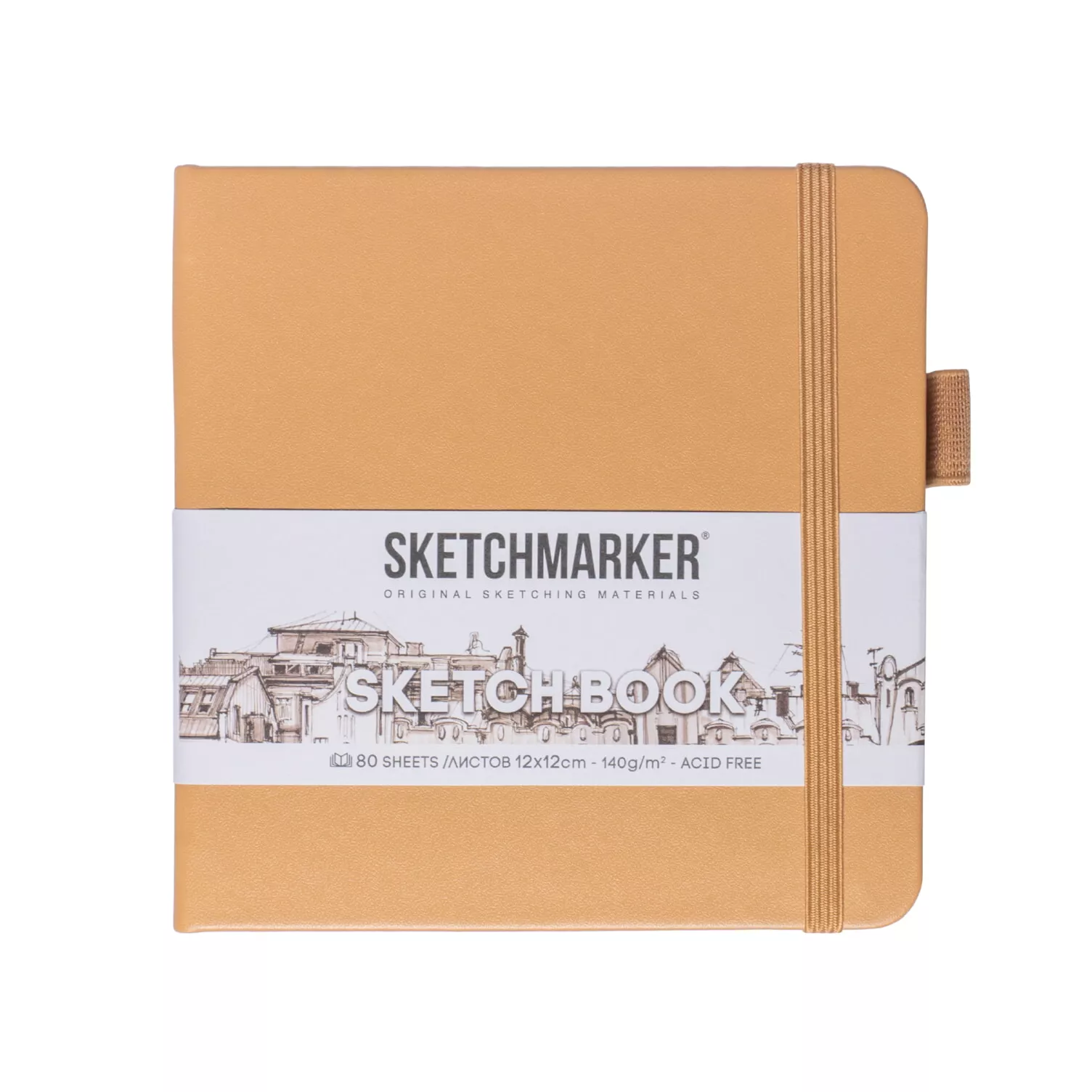 Блокнот для зарисовок Sketchmarker 140г/кв.м 12*12см 80л (Капучино)