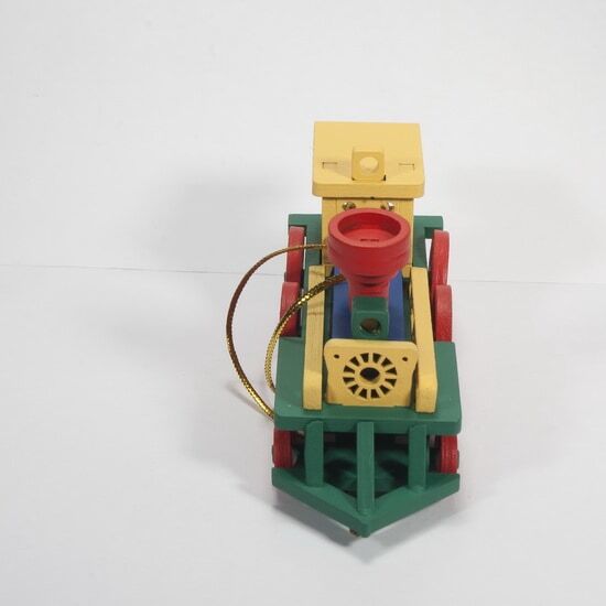 Елочная игрушка Ретро паровоз (зеленый)