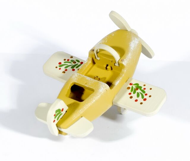 Елочная игрушка Самолет Моноплан (пшеничный)