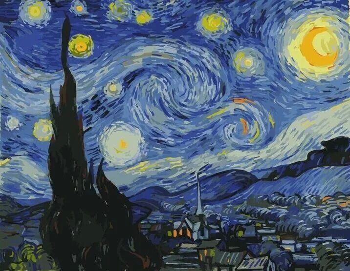 Картина по номерам 40х50 Ван Гог. Звездная ночь (VA-2187)