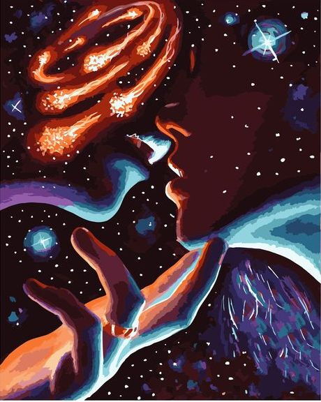 Картина по номерам 40х50 Космический поцелуй (VA-3039)