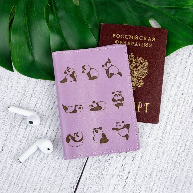 Обложка для паспорта Панды (кожа)