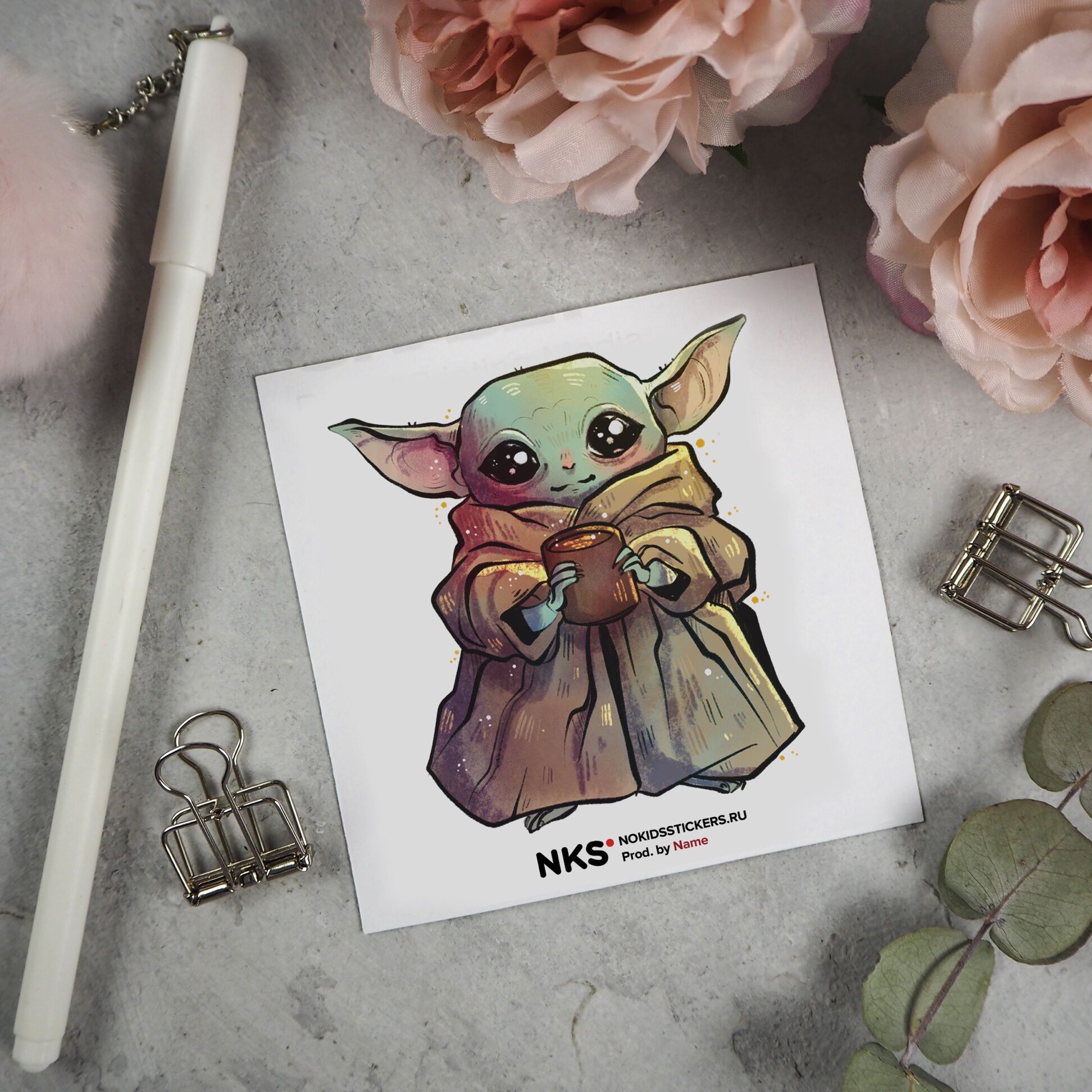 Стикер Card Yoda