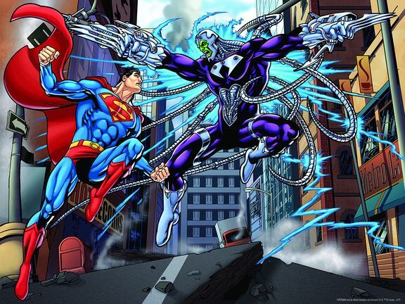 Пазл Super 3D Супермен против Брейниака, 500 деталей
