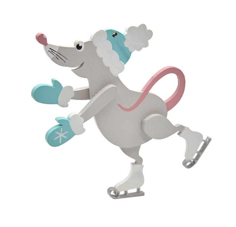 Елочная игрушка Крыса фигуристка