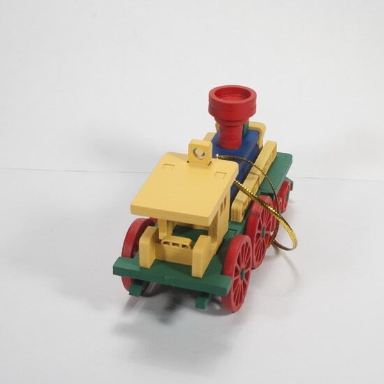 Елочная игрушка Ретро паровоз (зеленый)