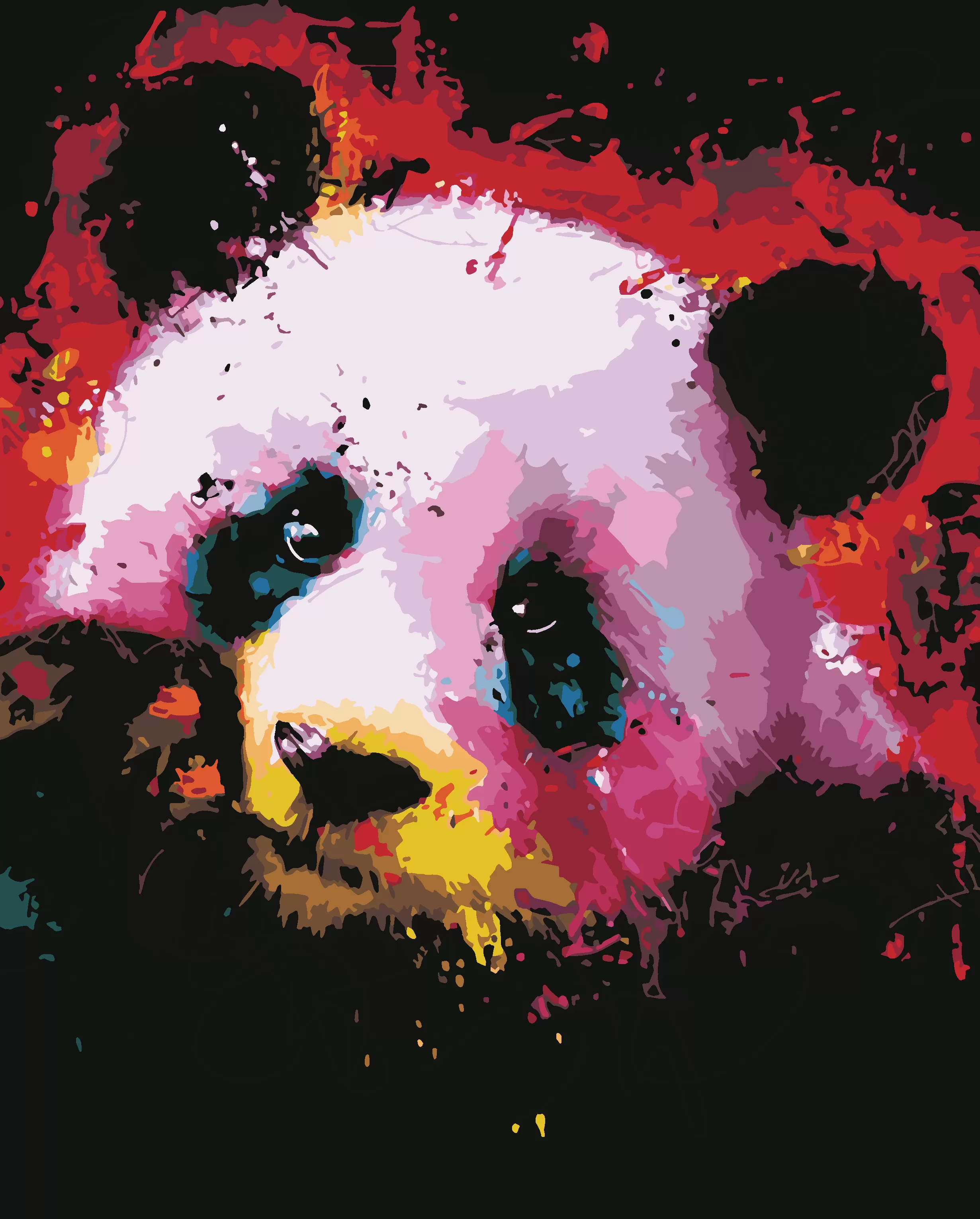 Картина по номерам Цветная панда